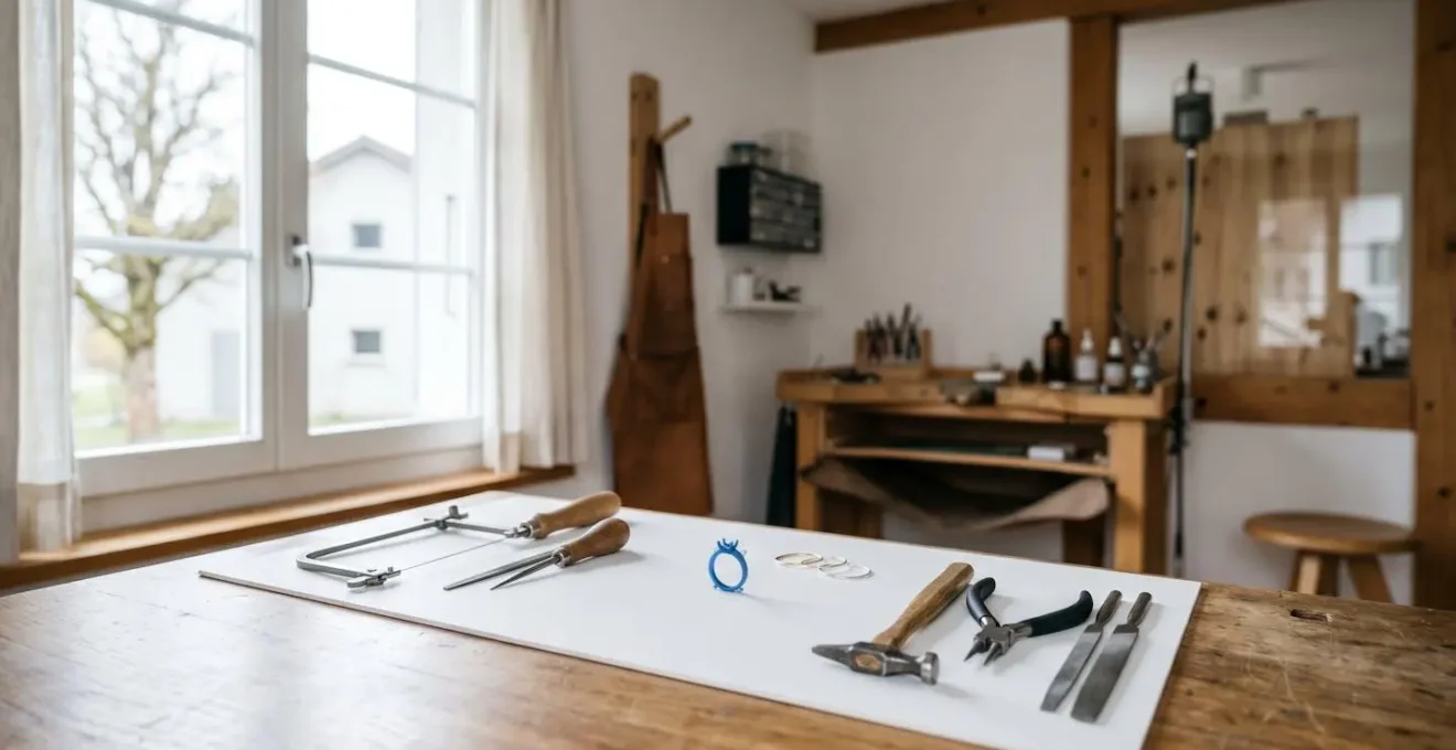 Création artisanale d'une bague sur-mesure dans un atelier de joaillerie suisse