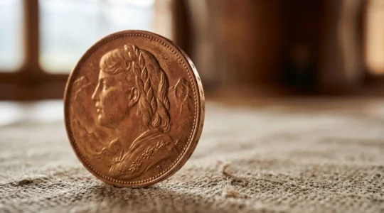 Pièce d'or Vreneli 20 francs suisse avec portrait Helvetia et montagnes alpines